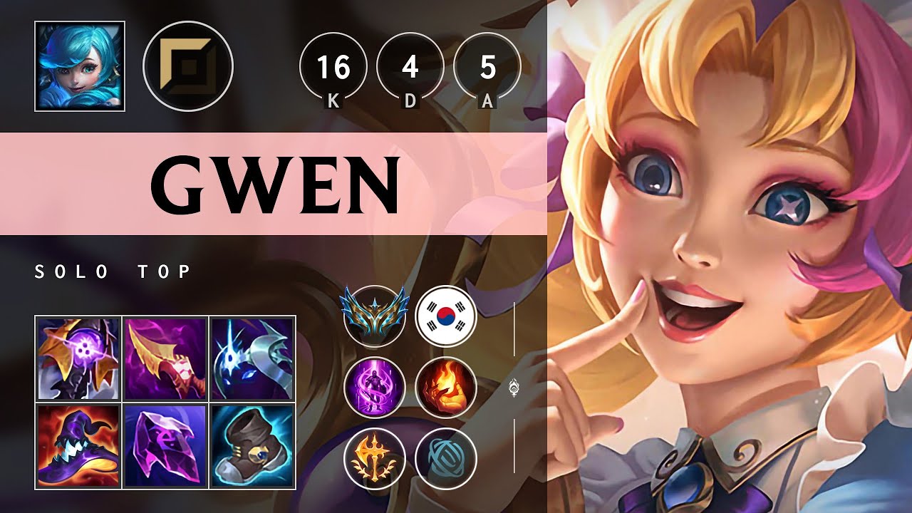 Gwen Top vs Nasus: Triple Kill, Legendary - KR Challenger Patch 14.17