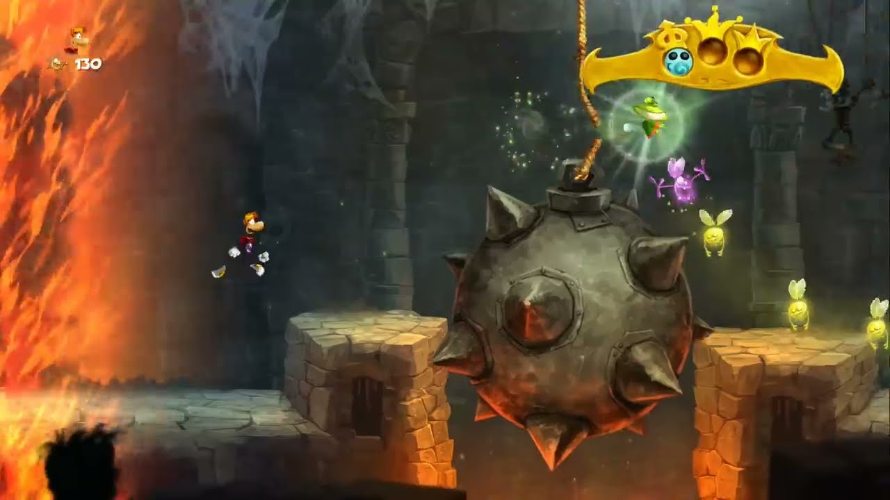 Rayman Legends 100% Walkthrough Part 4 - World 1 - How to Shoot your Dragon & Dungeon Chase