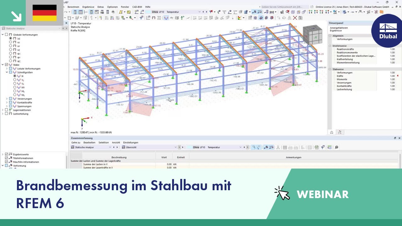 Webinar | Brandbemessung im Stahlbau mit RFEM 6