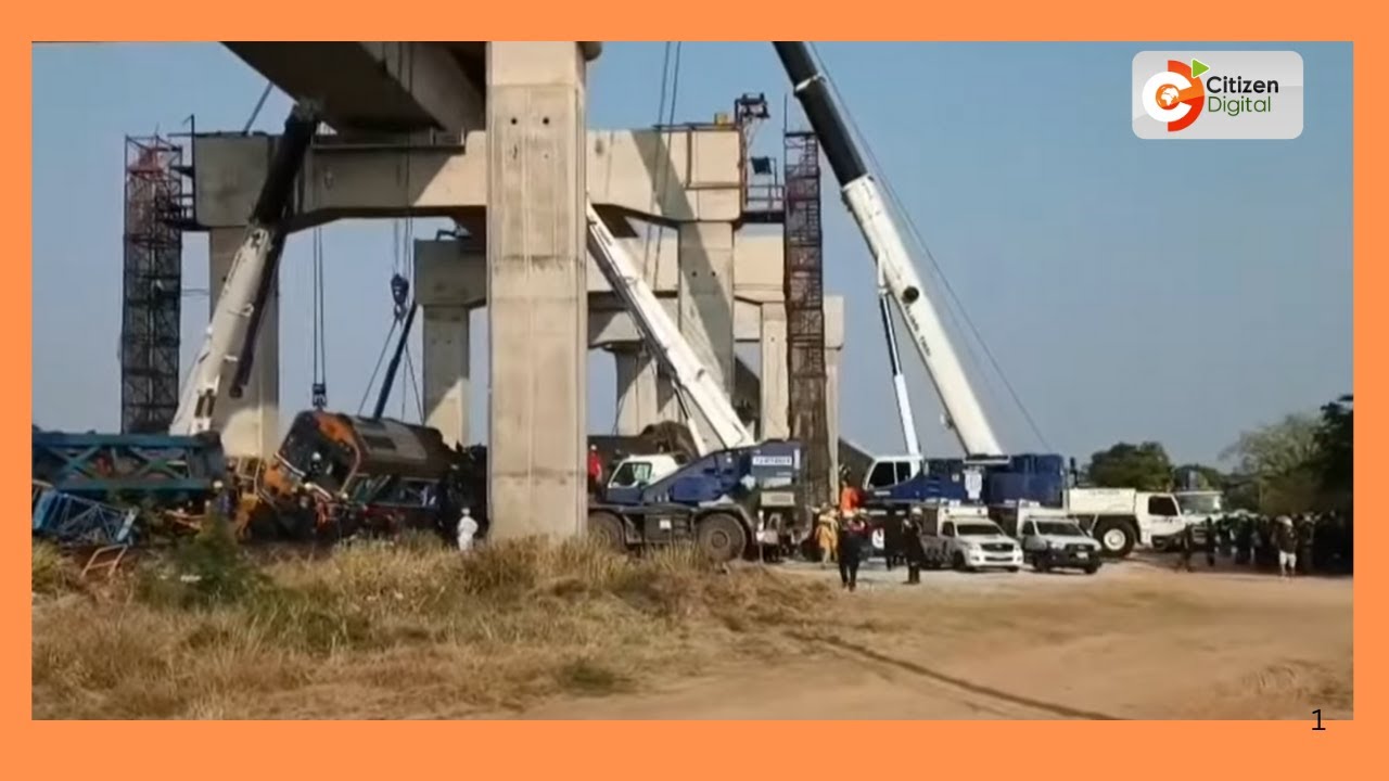 Crane falls on a moving train killing at least 31 people