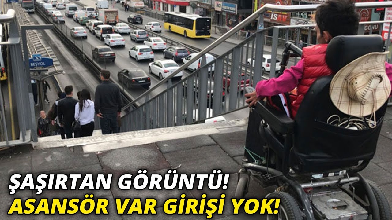 Metrobüs durağında şaşırtan görüntü! Asansör var girişi yok