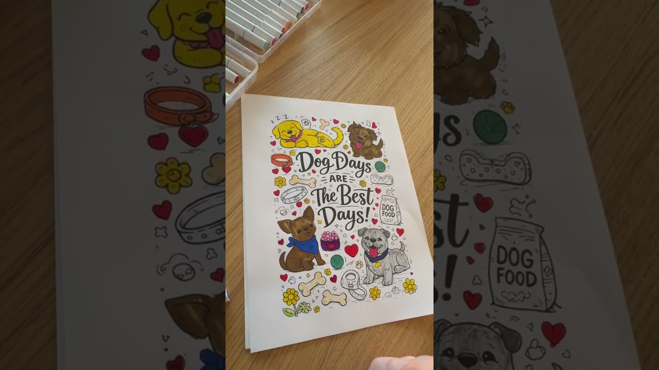 ASMR Marker Coloring Session | Dog Coloring Video| Color With Me Adult Coloring