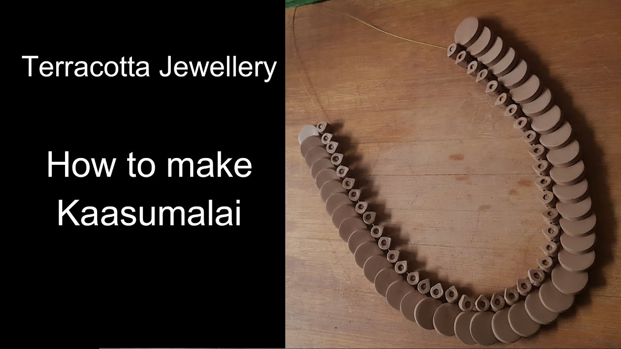 How to make Kaasumalai? | How to make Terracotta Jewellery Haram - Model 2?#Haramseries #Terracotta