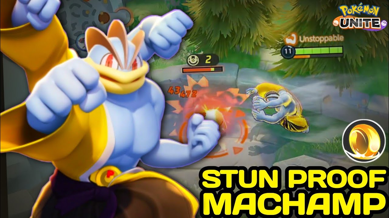 Stun Proof + Without Stacking Machamp is the best for Solo Queue 💪 Pokemon Unite | NINZA PLAYS