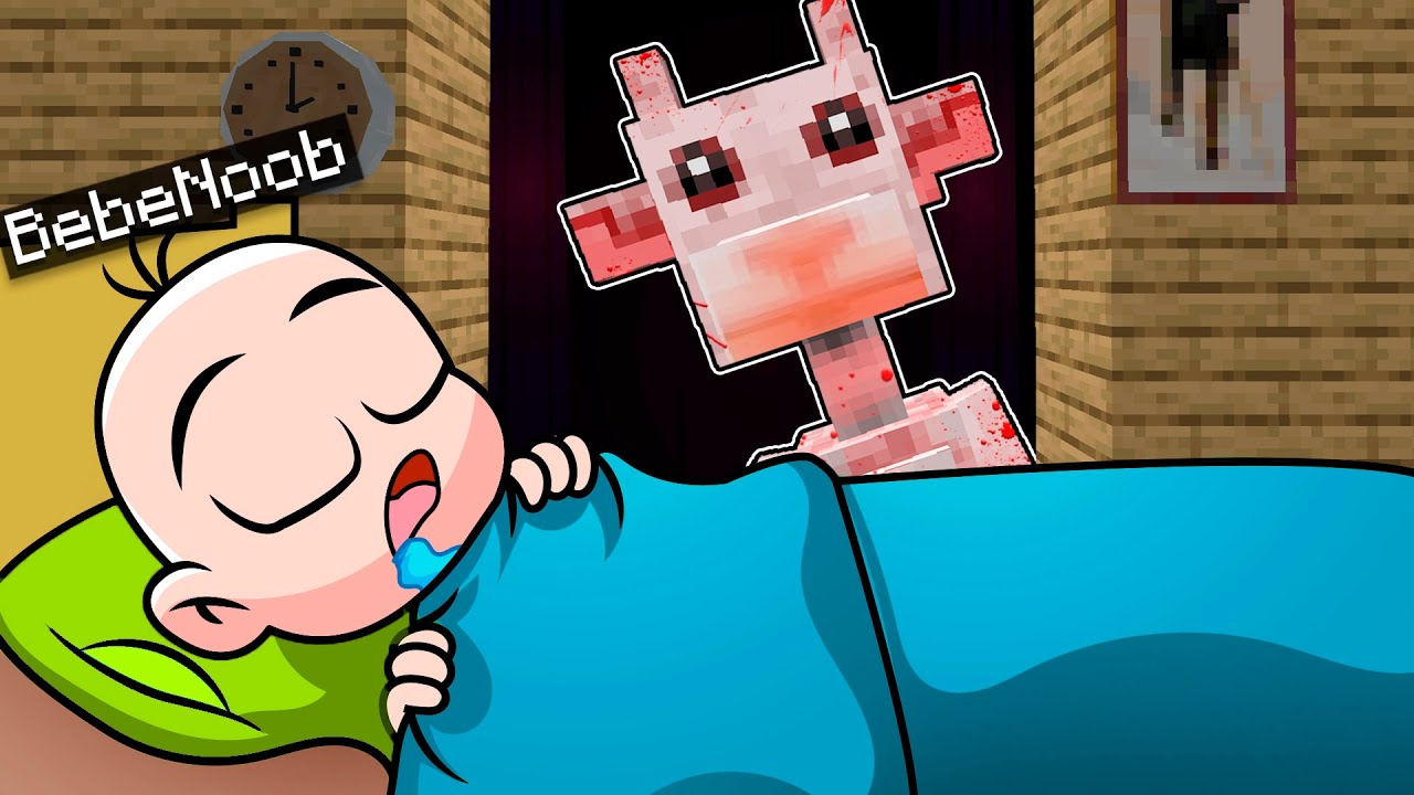 LA CABRA EN EL COLUMPIO ME ESPIA MIENTRAS DUERMO 😱 ¿SOBREVIVIRE? BEBE NOOB en MINECRAFT