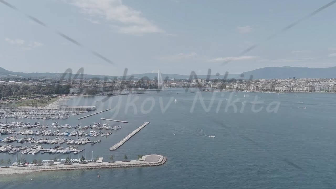 A-Log. Geneva, Switzerland. Fountain Je-Deau. Large fountain jet up to 140 meters. The main attra...