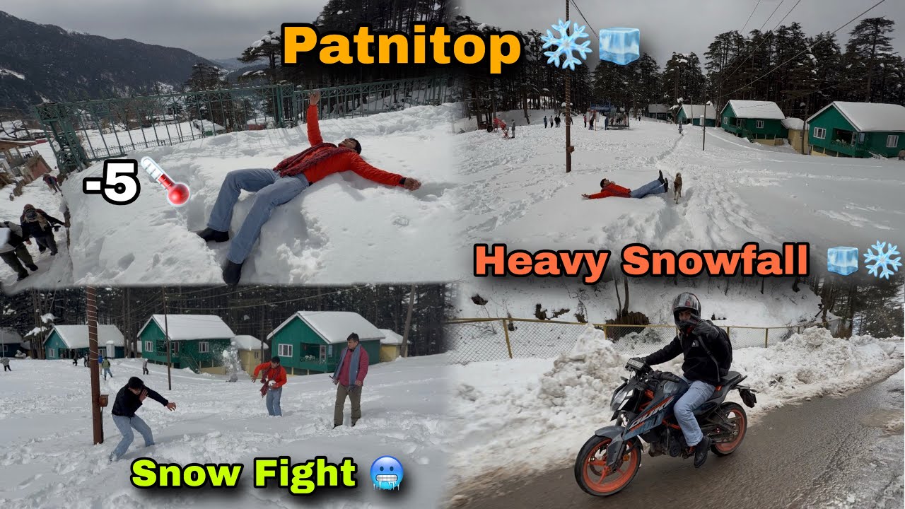 Patnitop Live Heavy Snowfall ❄️ 2026 || -5🌡️||Snow Fight 