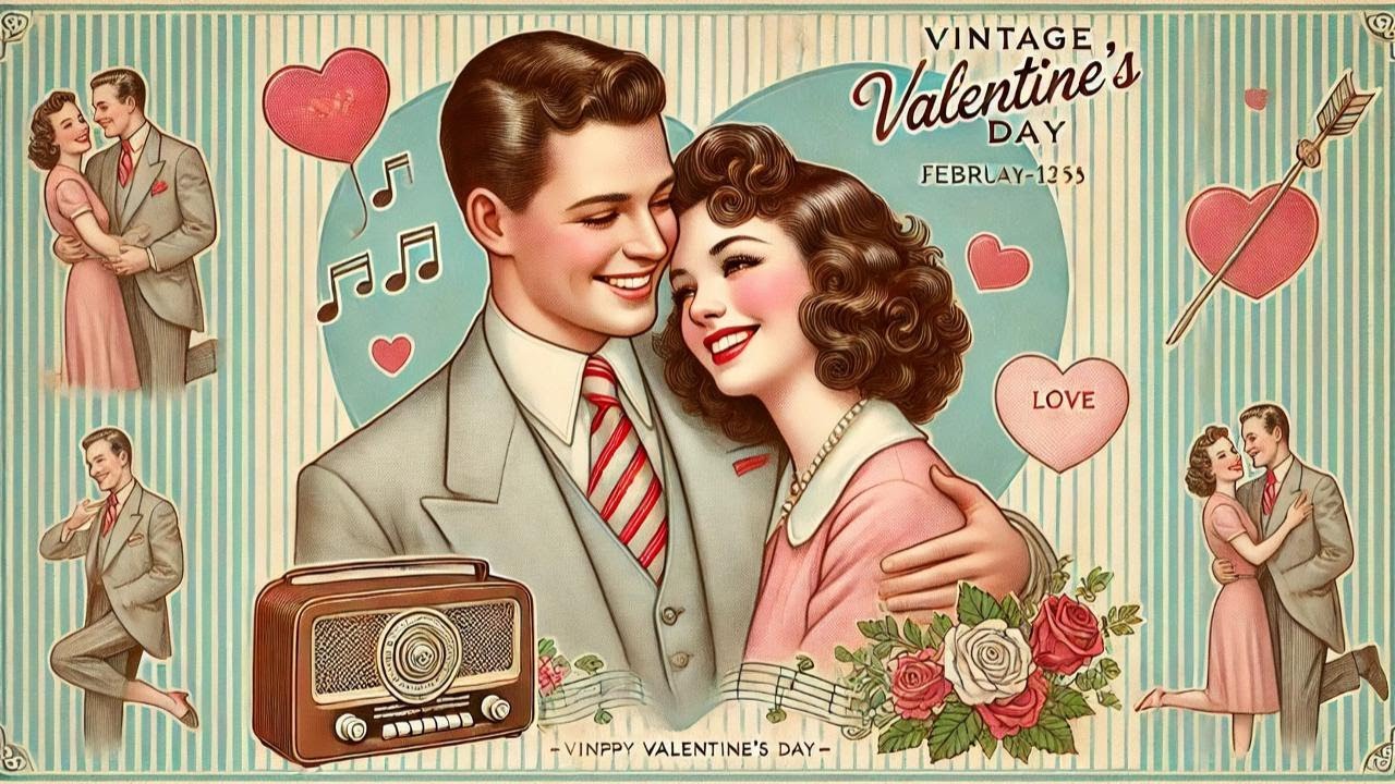 Vintage Valentine Jazz 💖📻 Old Love Songs Radio, Romantic Cozy Music for Relaxing Hearts