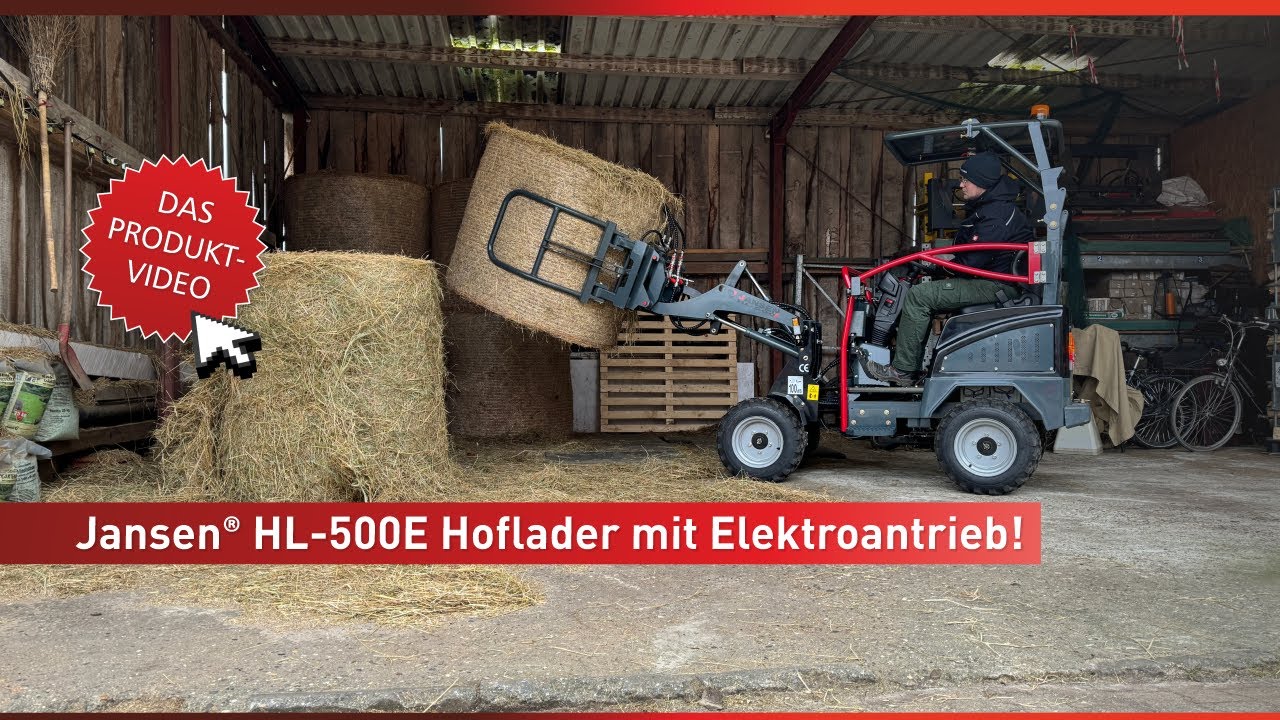 Unser HOFLADER JANSEN® HL-500E – 🔋⚡ Erlebe den leistungsstarken, elektrischen Hoflader in Aktion.
