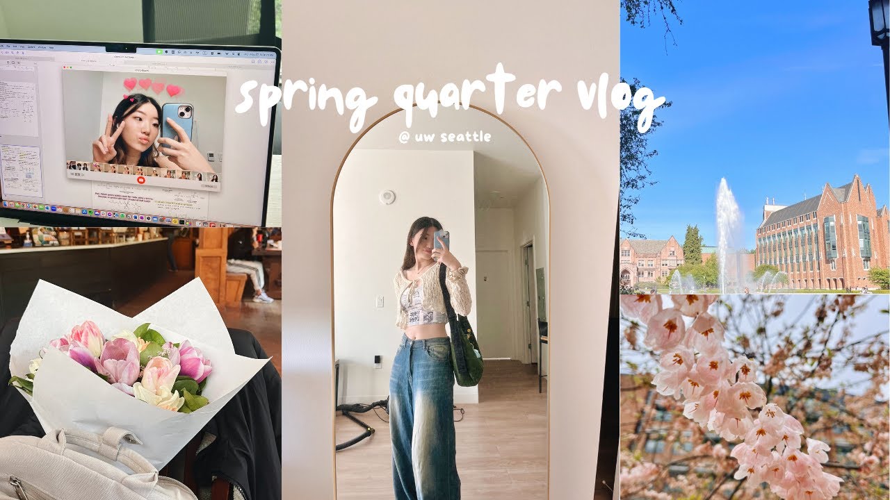 spring quarter vlog | uw seattle ˖𓍢 🌷͙✧ 💌 ˚.⋆🌿 (includes notion template link!)