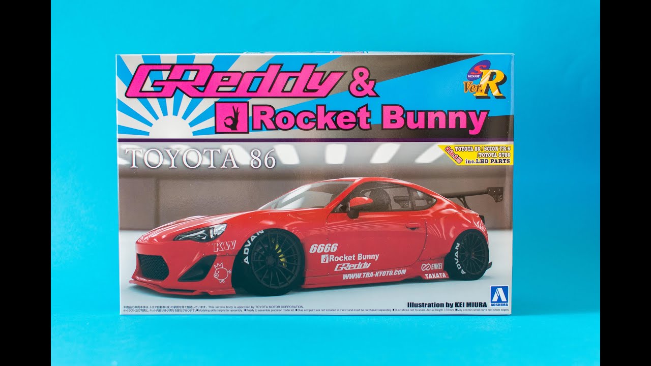 Aoshima 1/24 Rocket Bunny Toyota 86 GReddy Model Kit Unboxing And Review