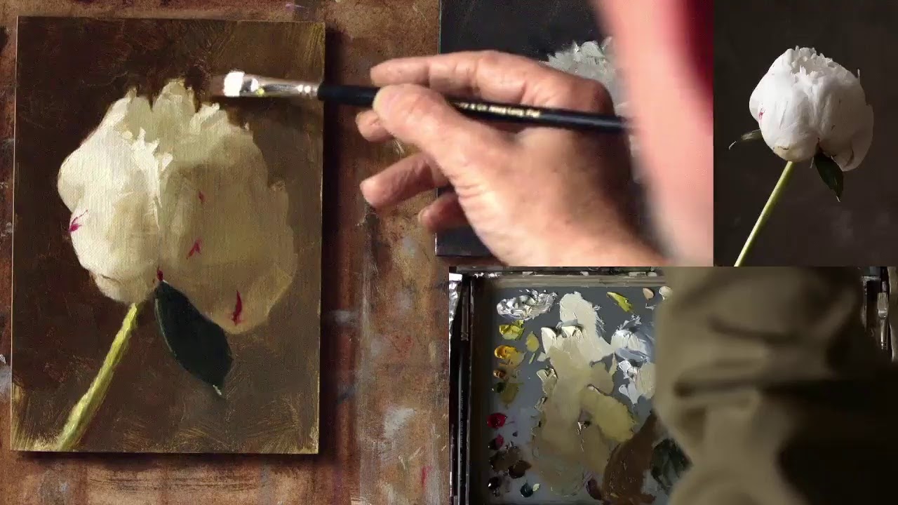 Painting a peony - live from the studio, 18th June 2020