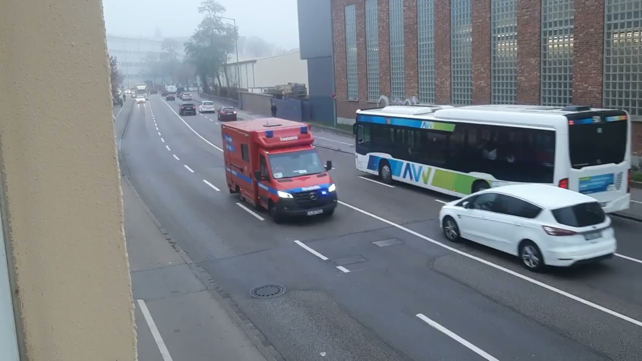 Mehrere Einsatzfahrten der BF Augsburg und Staßensperrung der Polizei beim IG Metal Streik!