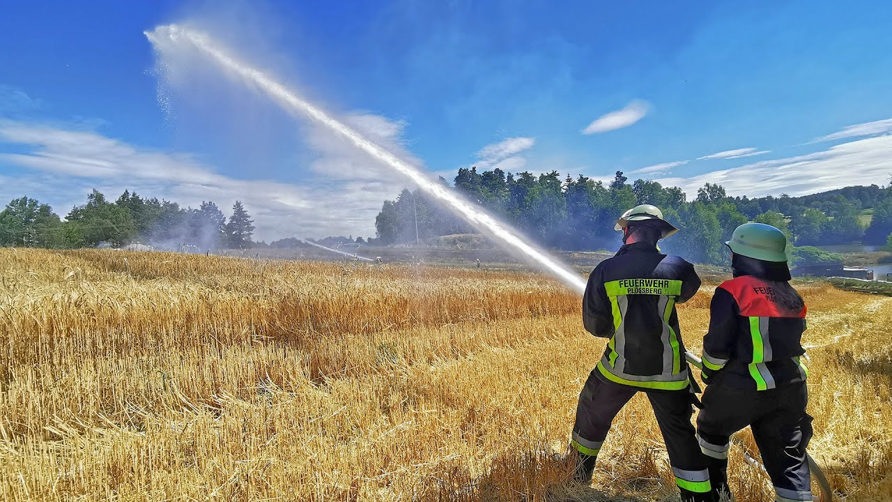 Feld in Plößberg steht in Flammen: Blitzschneller Einsatz der Feuerwehr verhindert Schlimmeres