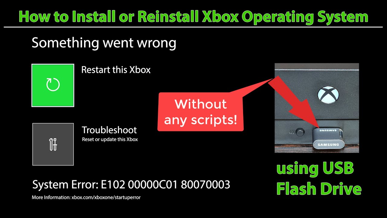 Как установить или переустановить операционную систему Xbox с помощью USB-накопителя. Как исправи...