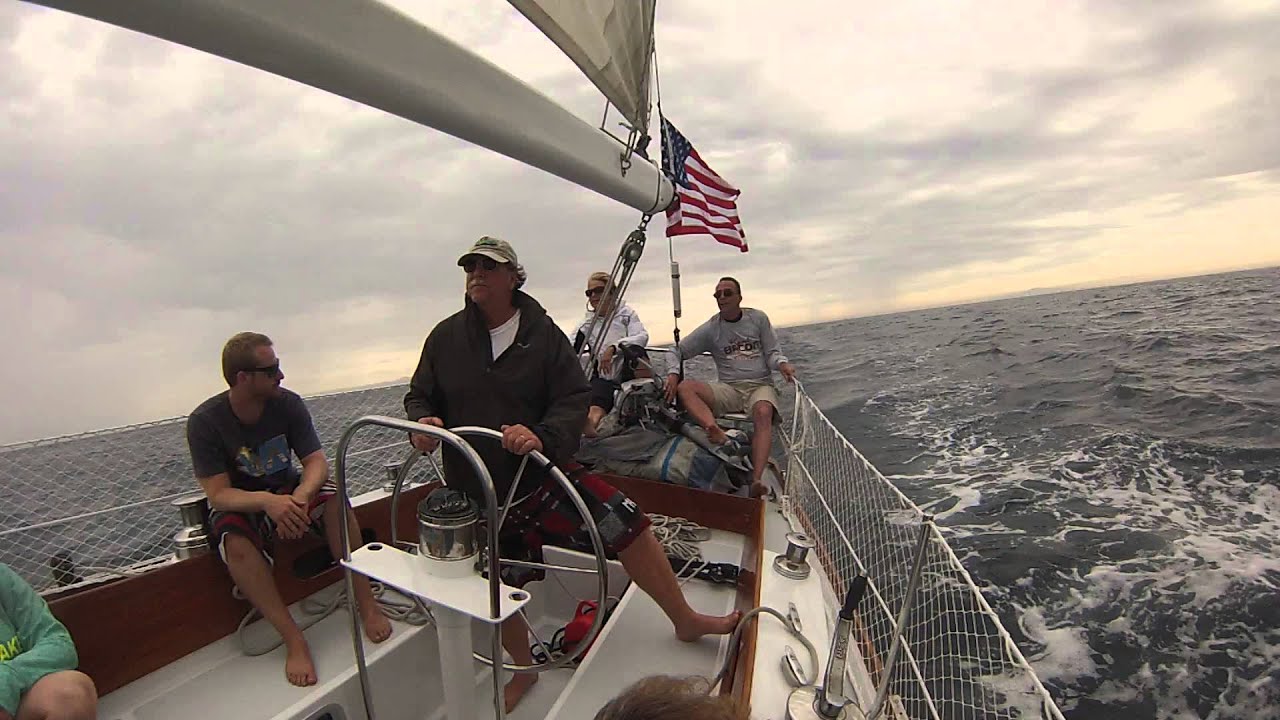 Sailing from Catalina on a Cal 40