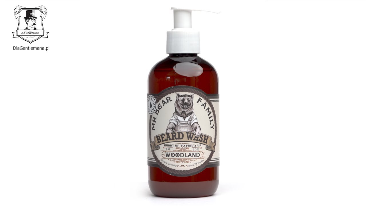Mr Bear Family naturalny szampon do brody Woodland 250 ml - prezentacja beard wash ze Szwecji