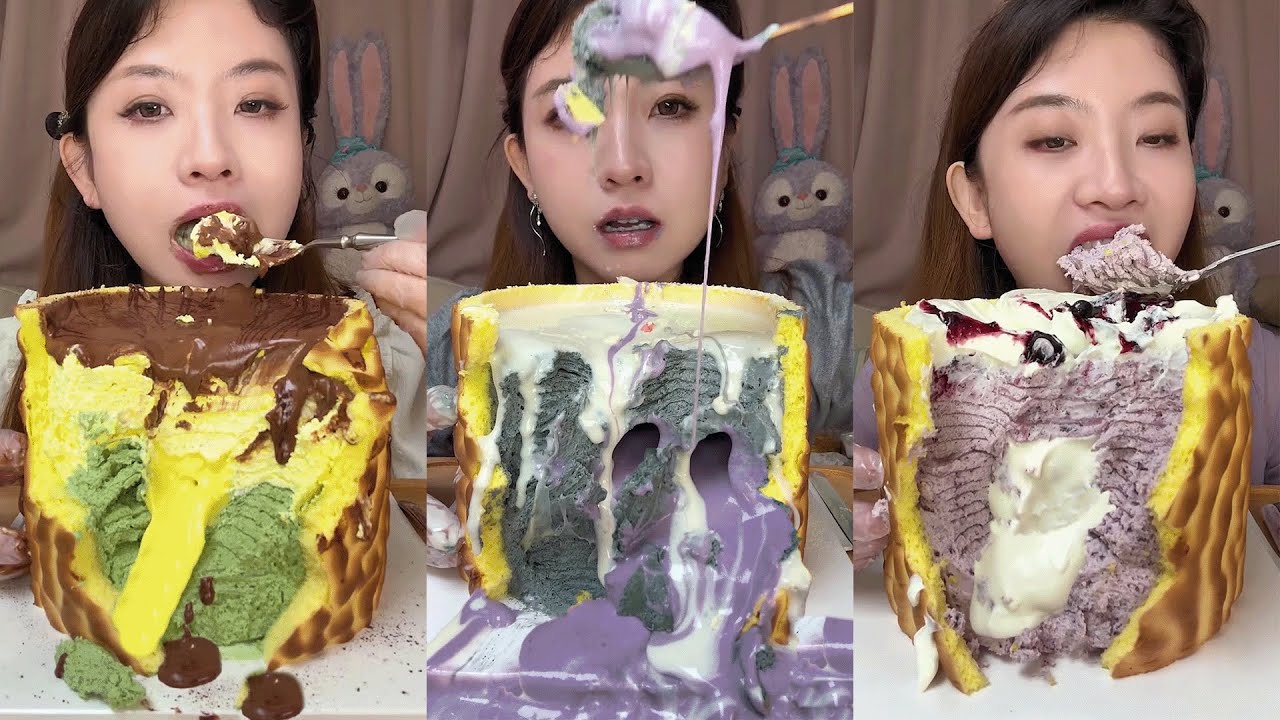 Creamy Big Cake Mukbang🤤🎧 | Relax & Unwind with ASMR #eatingshow #eatwithme  #mukbangeating