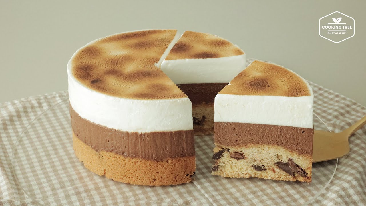 Рецепт шоколадного чизкейка S'mores | Печенье с зефиром и шоколадной крошкой