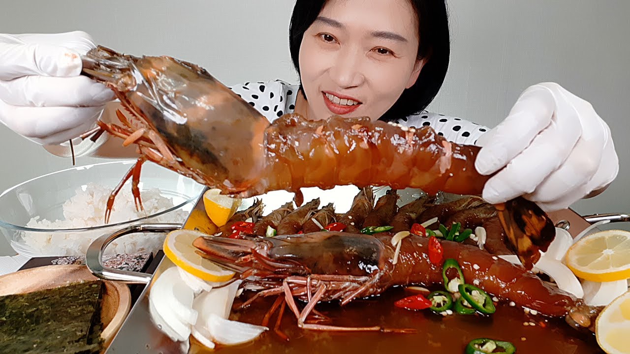 밥도둑이네! 직접 만든 킹타이거 간장새우장 먹방 (feat.흰다리새우장) GIANT KING BLACK TIGER SOY SAUCE SHRIMP MUKBANG EATING SHOW
