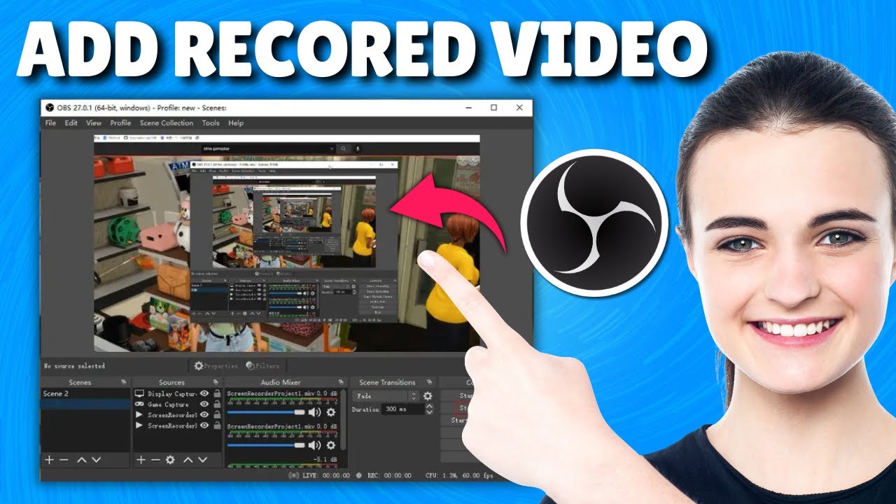 How do I add a prerecorded video to OBS