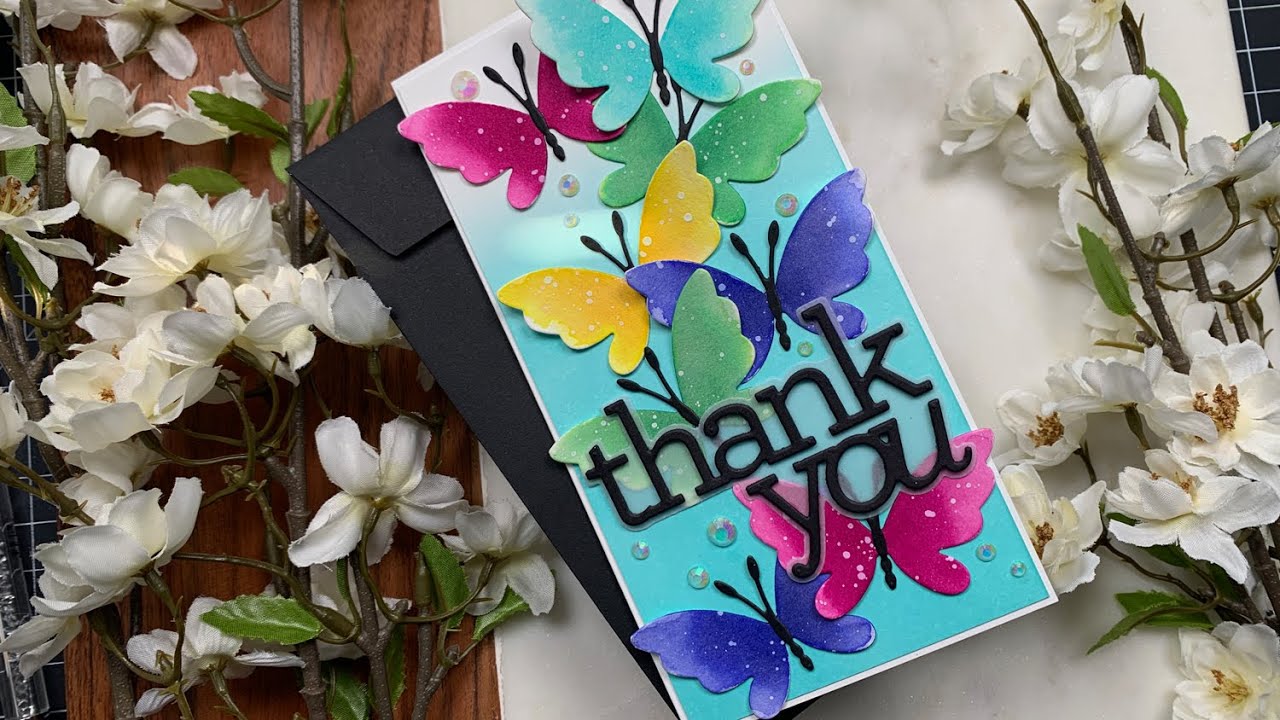 Distress Ink Refill Colored DieCuts | SSS Adeline Butterfly   HD 1080p