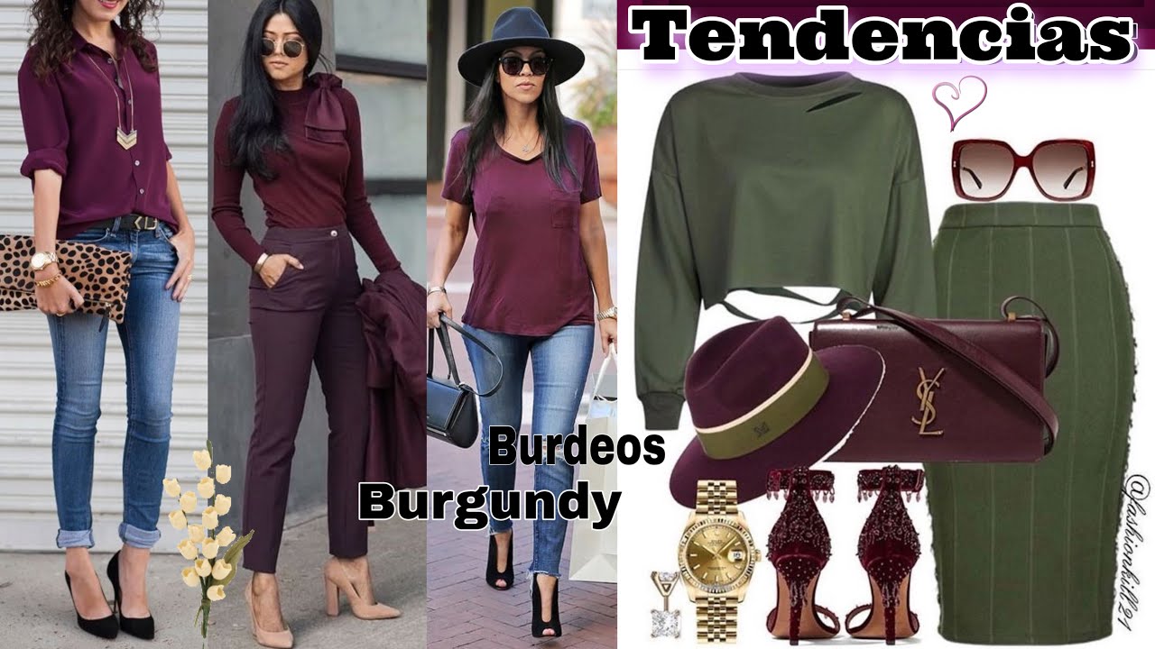 MODA 2022 MUJER OUTFITS COLOR VINO C&Oacute;MO COMBINAR EL COLOR VINO  MODA 2022 MUJER TENDENCIAS 2022