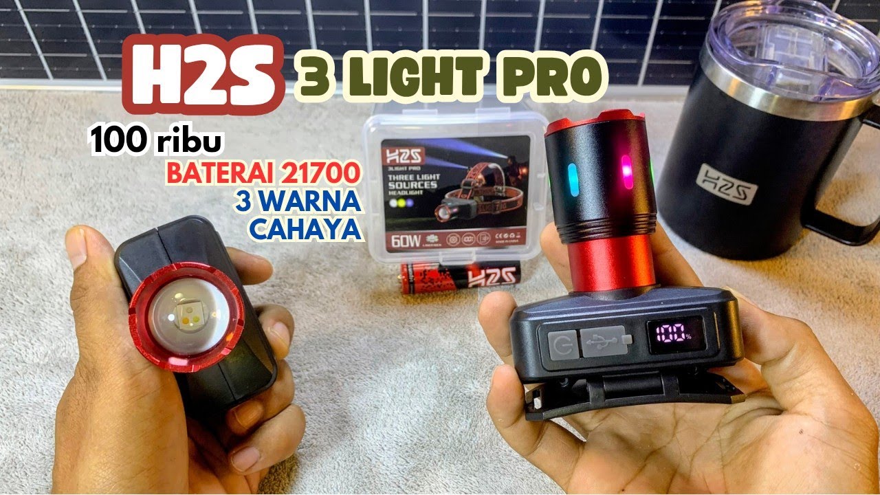 Cari SENTER KEPALA ZOOM 3 WARNA CAHAYA Terang dan tahan lama? H2S 3 Light PRO 3 Cahaya
