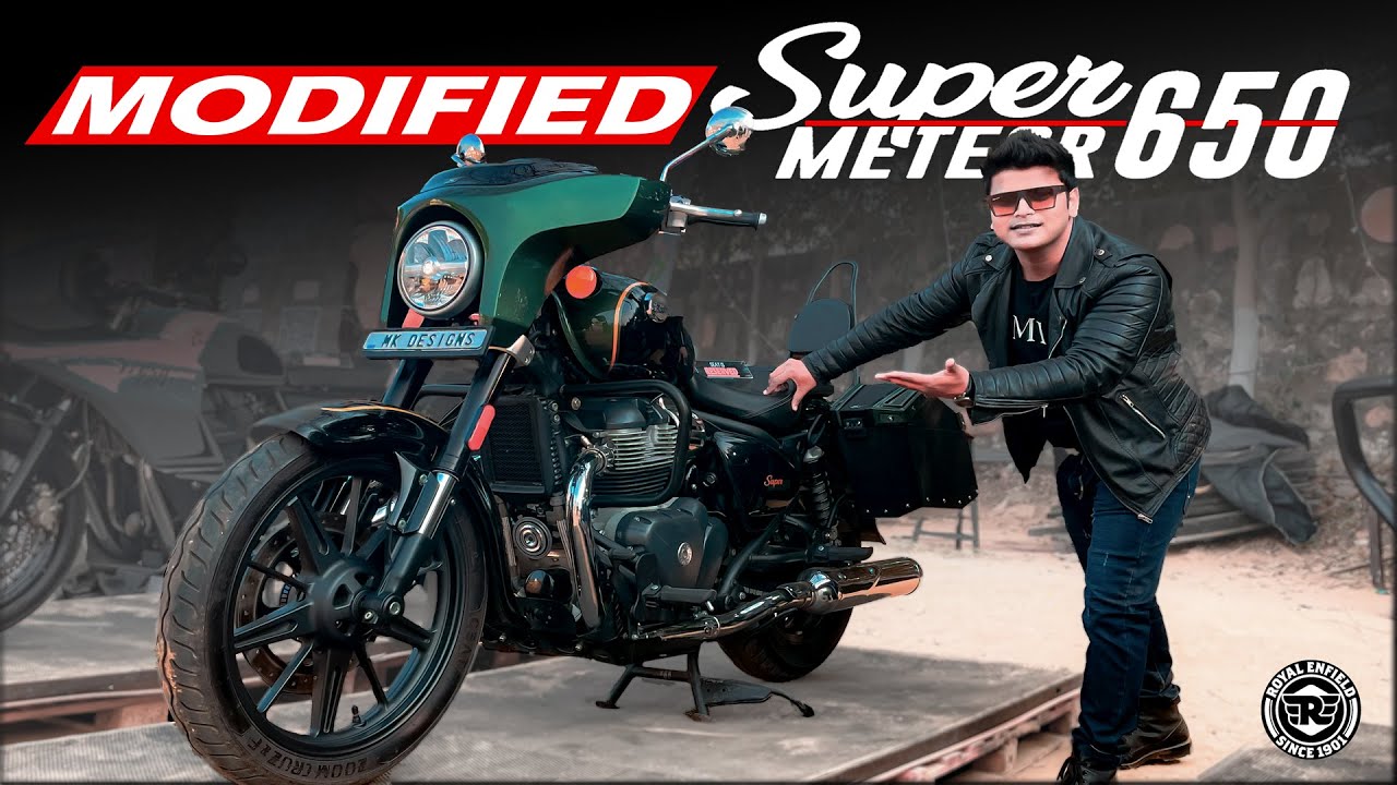 Chalta Firta Jahaj❤️Looks😍 Modified Super Meteor 650 BatMan Fairing 650 Side Box & 650 Backrest Seat