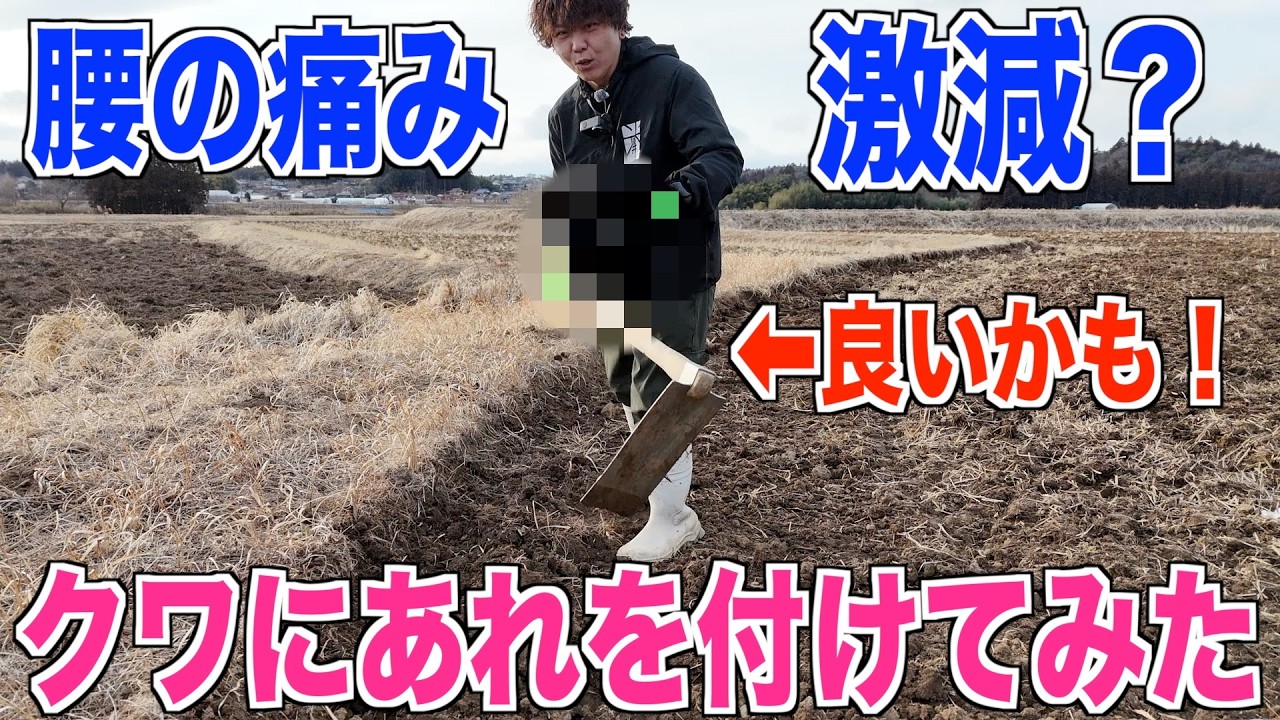 【クワ仕事】腰の痛みが激減？クワにあれを付けて農作業してみた 40代米作り奮闘記#642
