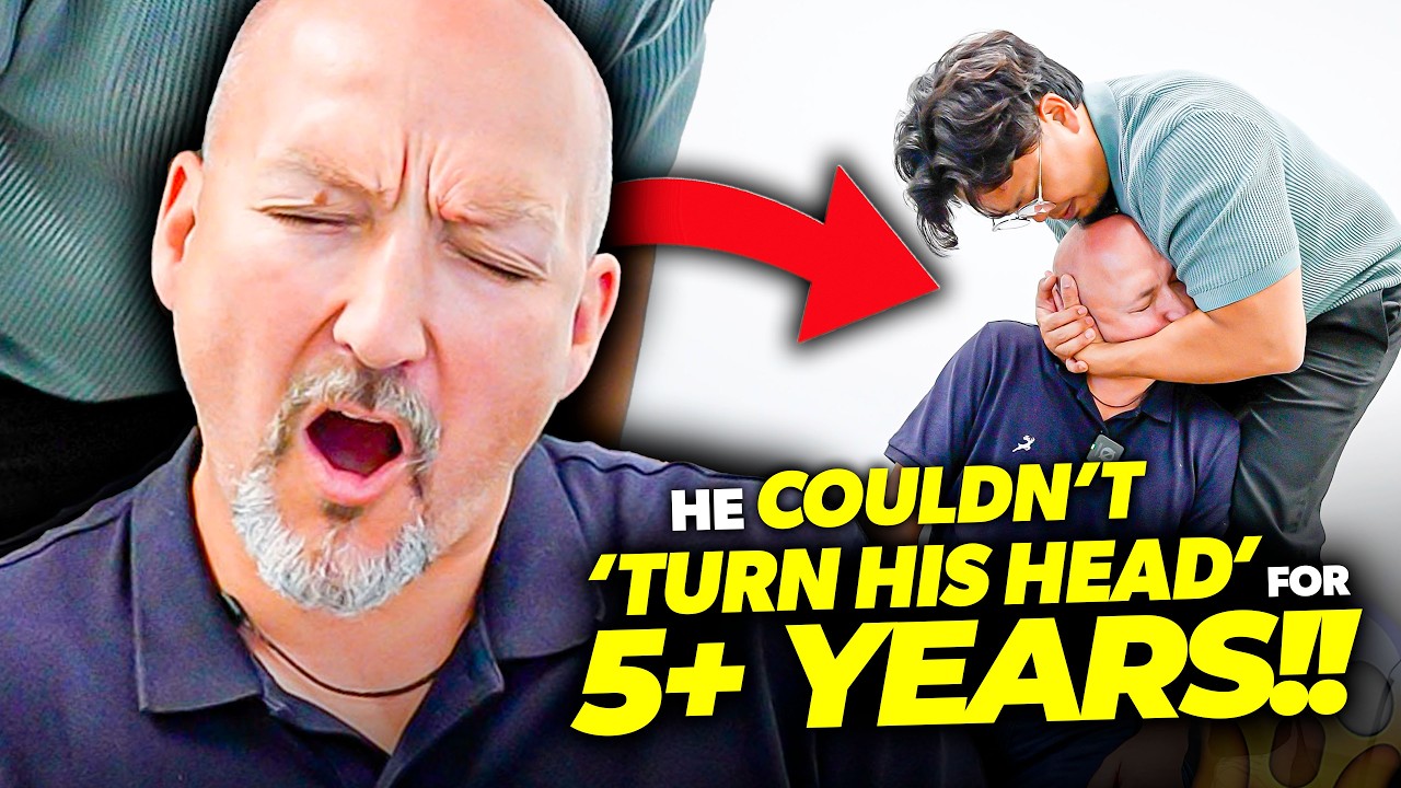 **FLEW 11 HOURS** JUST TO GET HIS NECK CRACKED!? 😱 | Asmr Chiropractic Back Pain Relief | Tubio