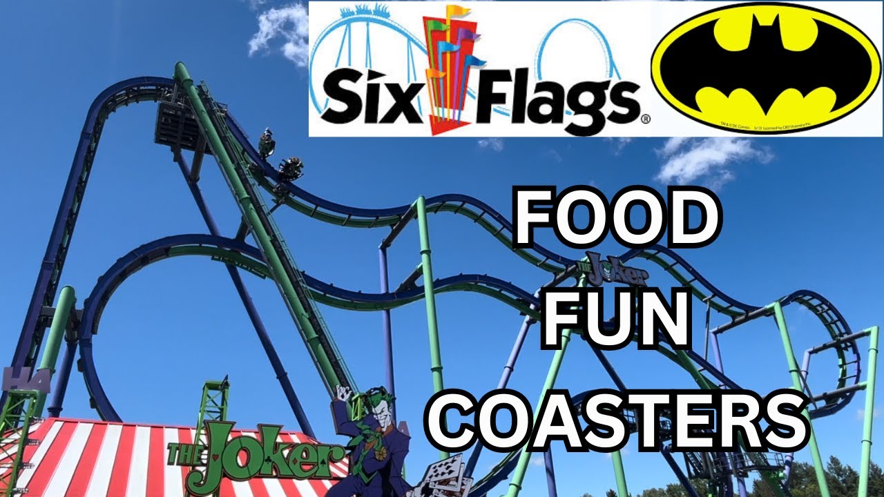 Roller Coasters - Food - Walk Around Six Flags Great America Day in Gurnee Illinois - Theme Park