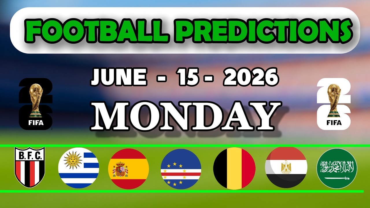 FOOTBALL PREDICTIONS TODAY 15 JUNE ( FIFA World Cup 2026 | Brazil - Serie B ) #footballpredictions