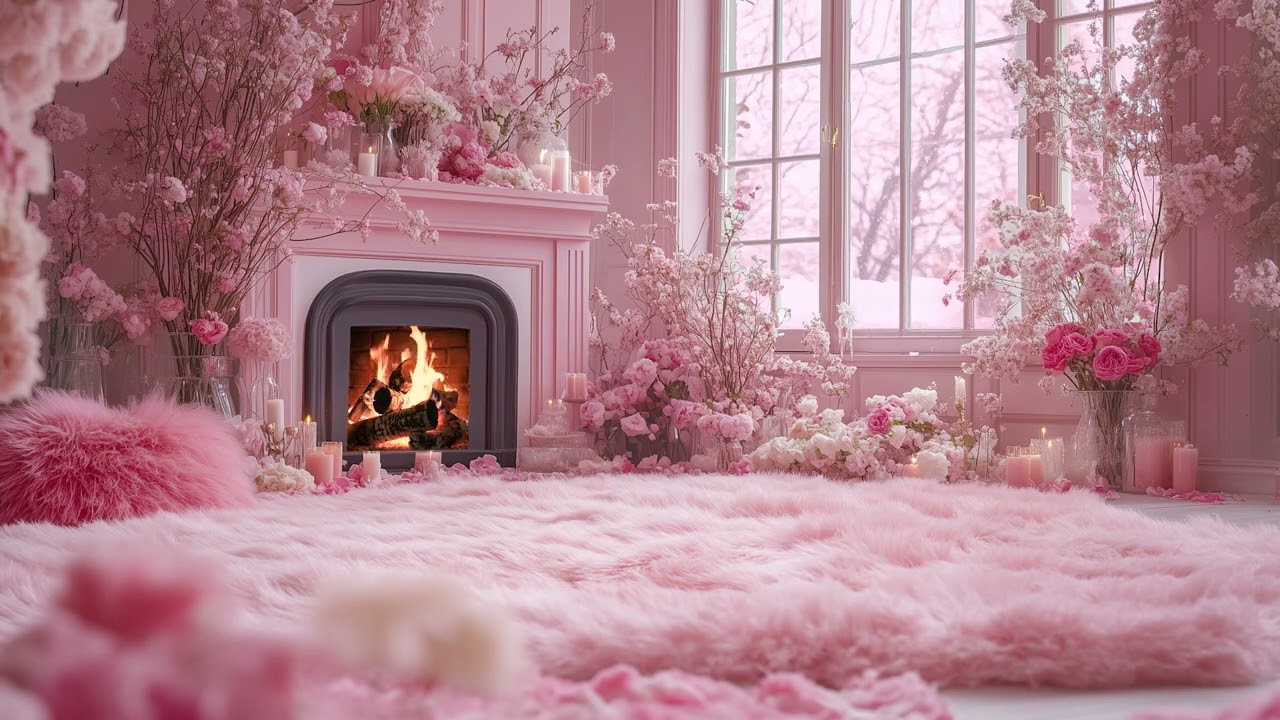 (No Ads) Cozy Winter Ambience | Piano, Fireplace and Soft Wind