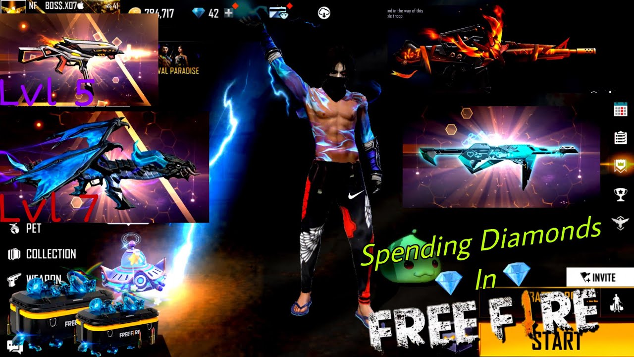 🤑💸Βάζω λεφτά στο Free Fire part 27💸🤑Spending diamonds in Free Fire { flaming m4/Ak lvl 7/ Mp40 }