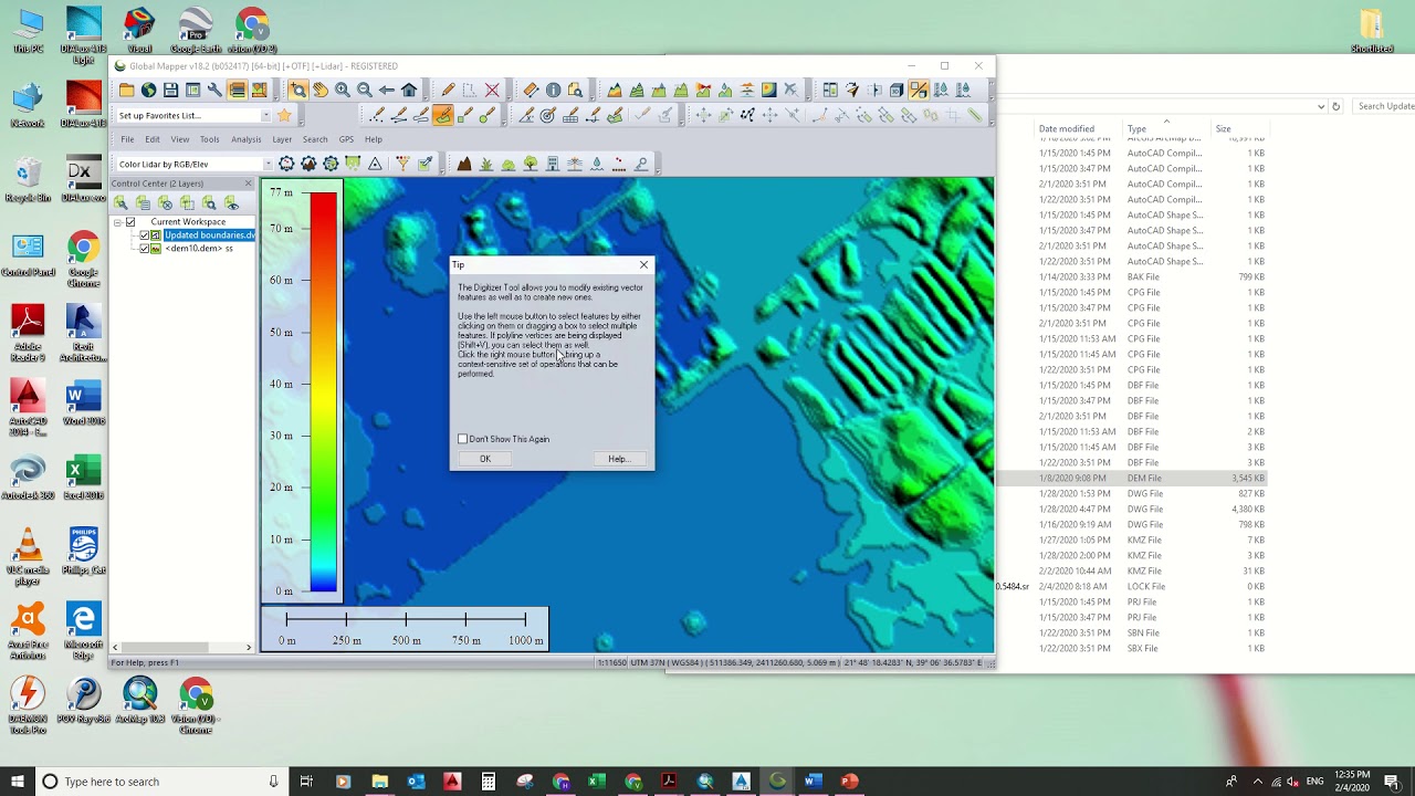 Crop DEM Global Mapper 1st way