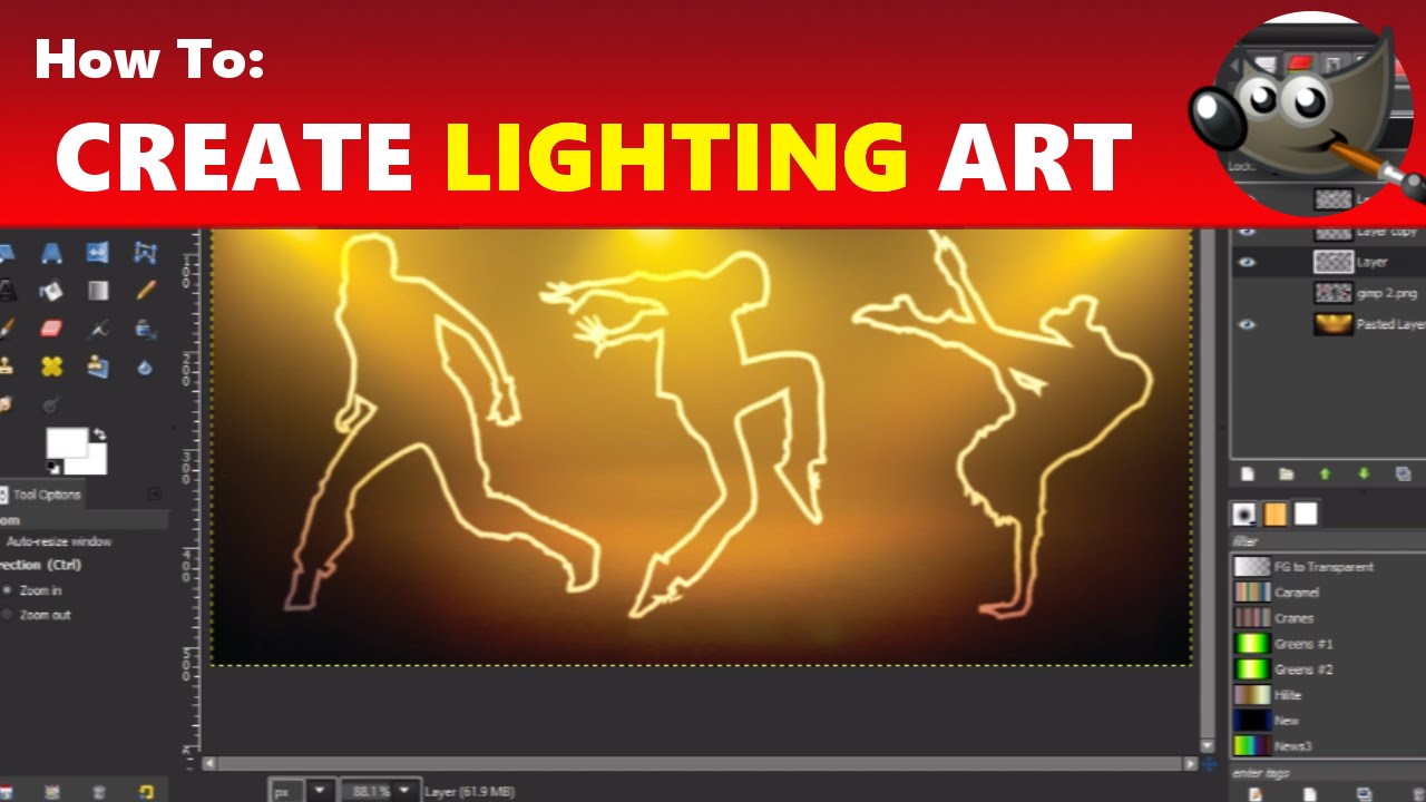How to Create Lighting Art in GIMP (Light Painting) | Using GIMP Tutorial
