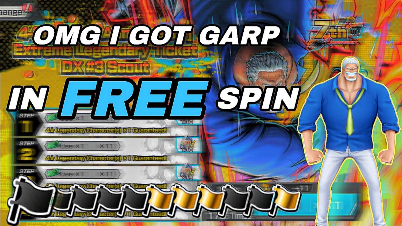 I GOT GARP IN FREE SPIN TRICK WORKS ?? ONE PIECE BOUNTY RUSH !!