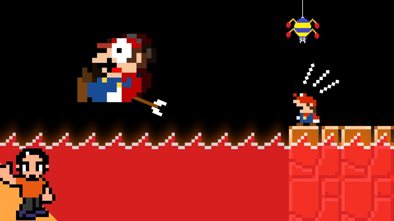 M2fine:Mario and Tiny Mario's Rising Lava Escape
