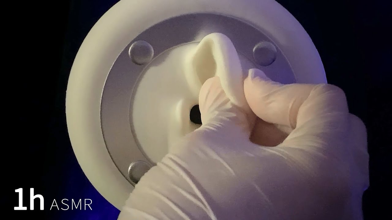 [1 hour ASMR] Touching, Ear Cleaning, Massage & Cupping with Rubber Gloves(slow) | No talking