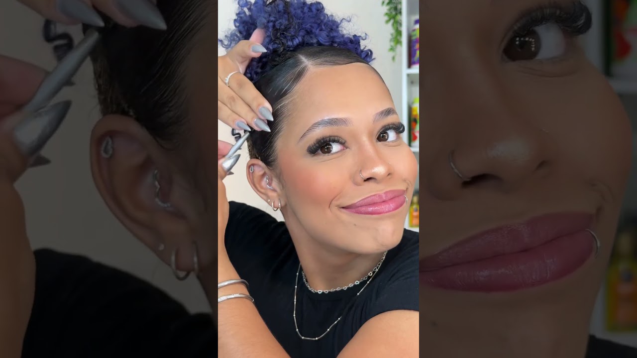 Penteado fácil e rápido para day after ✨ #penteados #cabelocacheado #penteadosimples #penteado