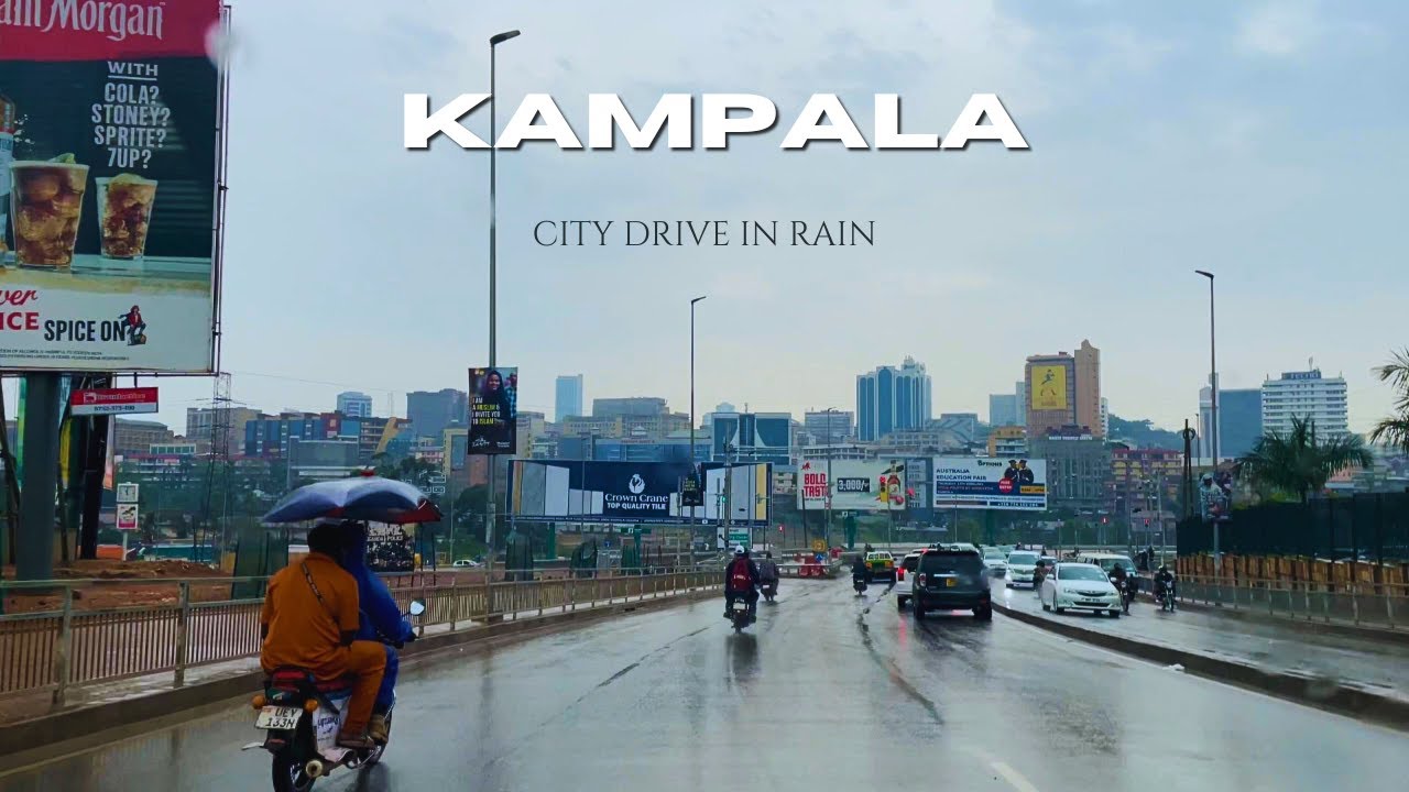 Kampala City in the Rain | Scenic Drive Tour in 4K