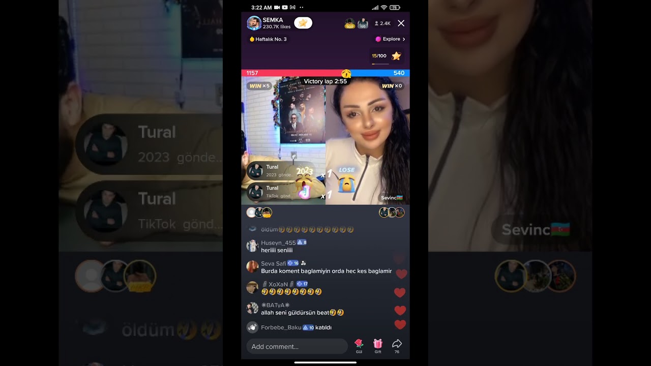 Semka Sevinc lə sessiz sinema oynuyur | Semka vs Sevinc TikTok canlı PK