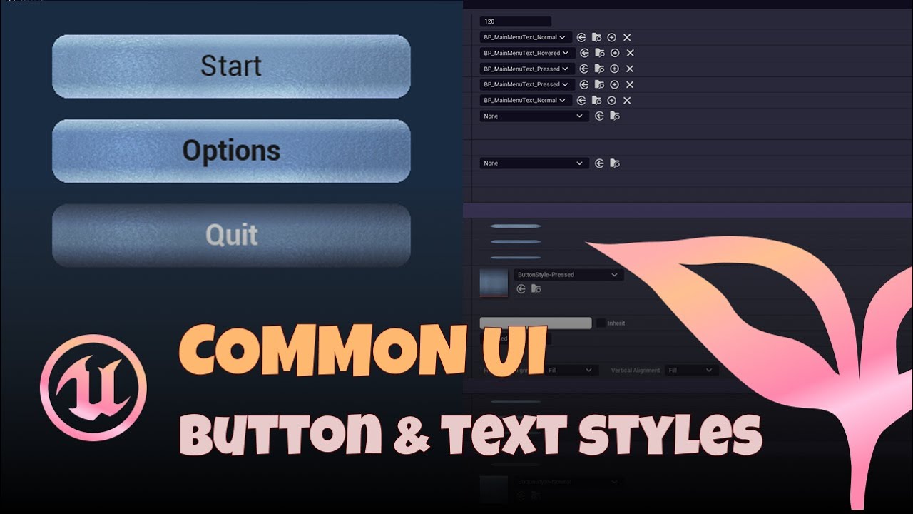 Common UI Button & Text Styles