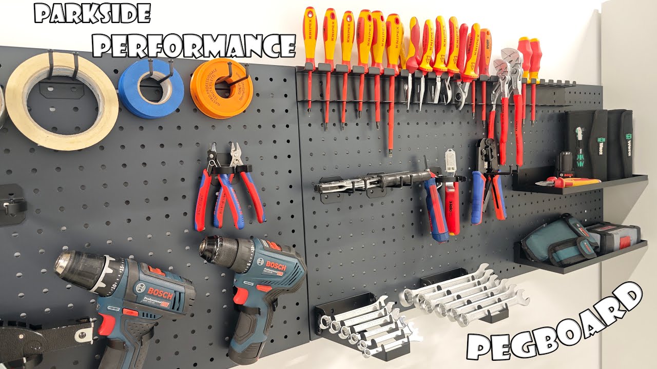 Parkside Performance Steel Pegboard -  Perforated Panel Tool Organizer Wall