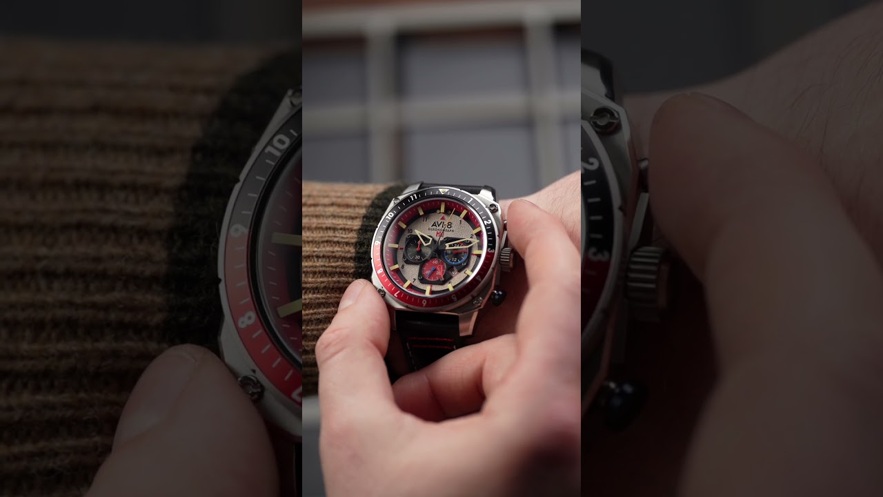Hazard Red - Hawker Hunter Atlas Dual Time Chronograph | #avi8 #aviation #militaryaviation #watch