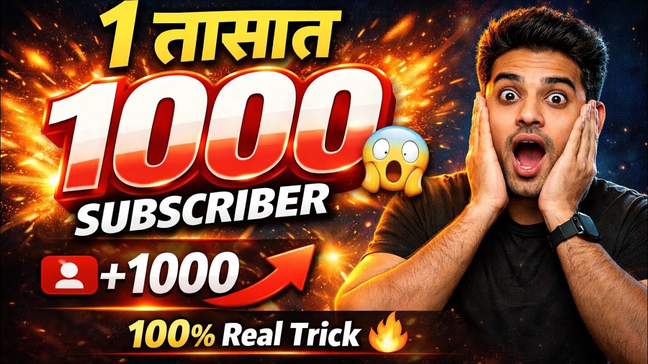 🔴 LIVE Proof! 1 तासात 1000 Subscribers 🔥 YouTube Growth Secret Marathi