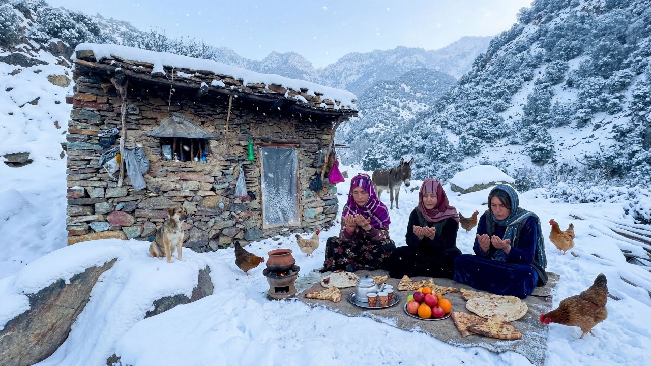 A Snow Day in the Mountain Village | Winter Traditional Cooking & Daily Life 🏔️ Ramadan iftar 🌙❤️