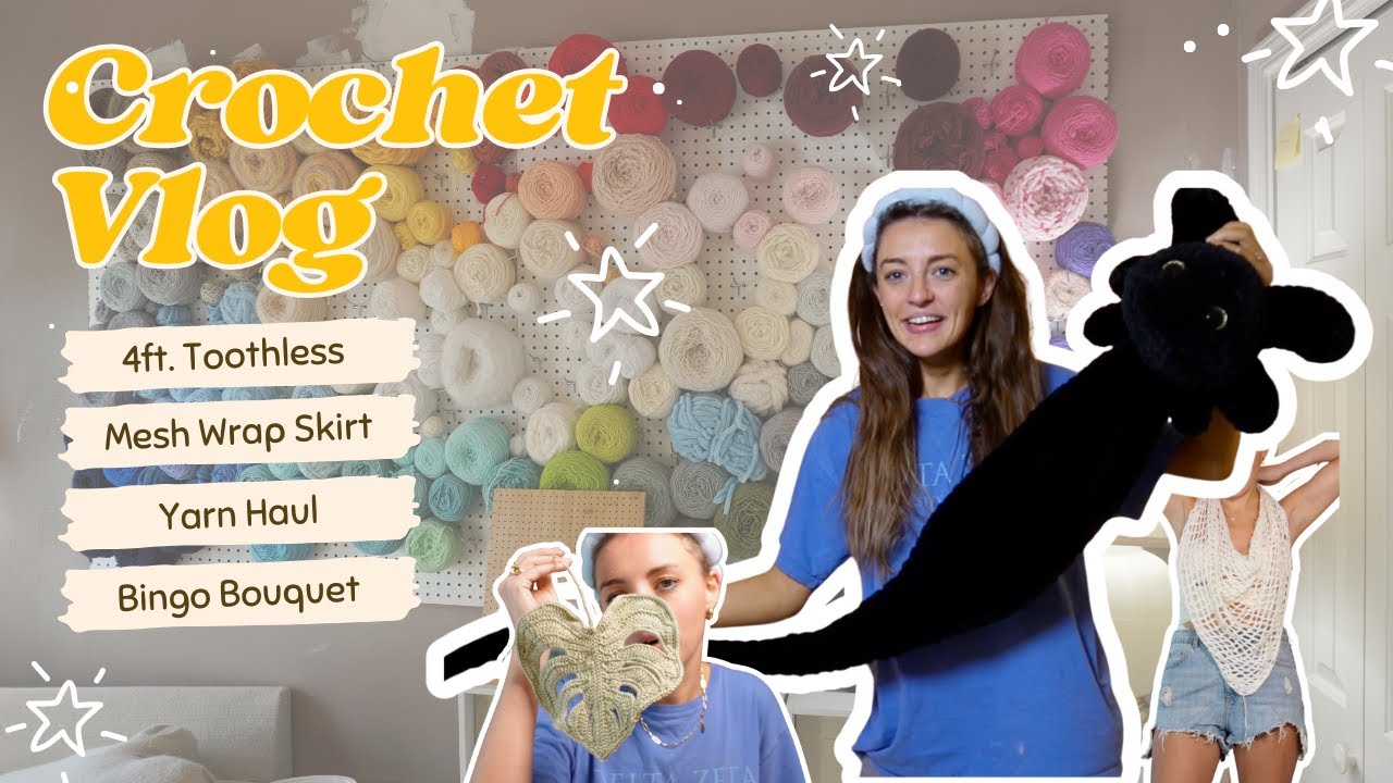 My First Crochet Vlog! 🤪 Making a 4ft. Dragon, Mesh Wrap Skirt, & Spending too much money @ Michaels