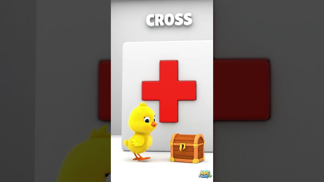 Shape CROSS ➕Shape Puzzle | Little Chick  #abcpowerup #learningshapes #cross #shorts